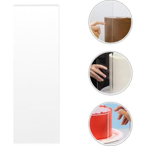 Transparent Cake Cream Scraper Cake Making Scraper Rectangular Acrylic Cake Baking Tool Cake Scraper for Bakery Kitchen Tools