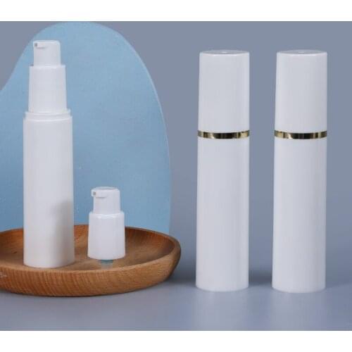 Empty 30ML Cosmetic Bottle Round White Vacuum Lotion Bottle Refillable Lotion Cream Packing Container 10PCS