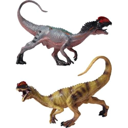 6inch Realistic Jurassic Dilophosaurus Dinosaur Figurine Action Figures Animal Model Interactive Desk Toy Cake Toppers