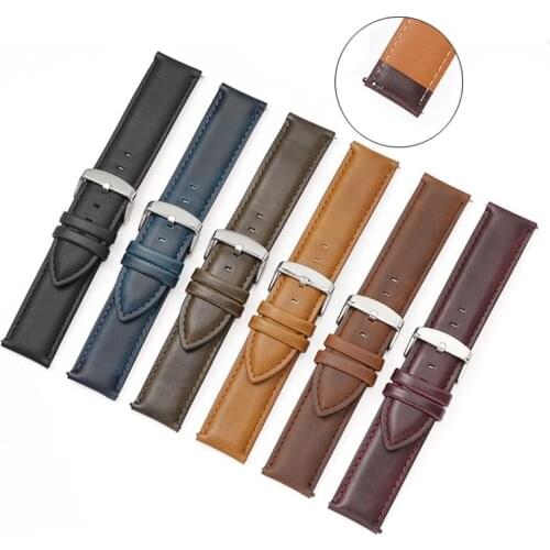 Leather Watch Strap for Longines Masters Collection Omega Samsung Gear S2 S3 Watch Belt Bracelet Cowhide Cow correa 20mm 22mm