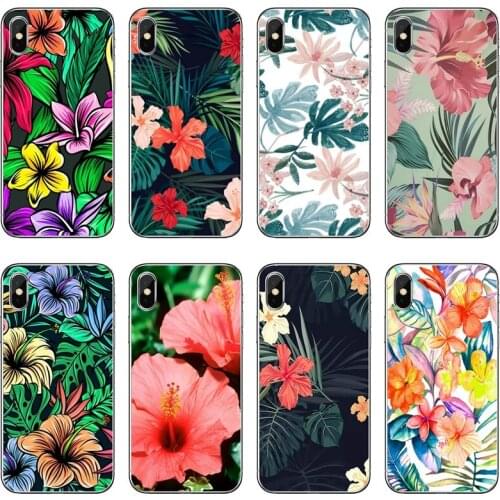 Silicone Case For Samsung Galaxy S10E S10 Lite S9 S8 S7 S6 Edge Plus S5 S4 Mini Note 10 9 8 5 4 Cover tropical hibiscus flower