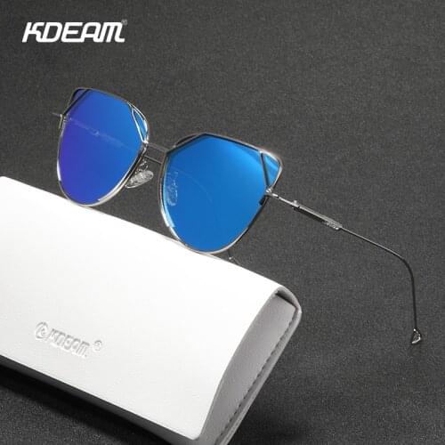 KDEAM Vintage Polarized Sunglasses Women Filter category 3 Cat Eye Sun Glasses Coating Iconic oculos de sol feminino KD0190