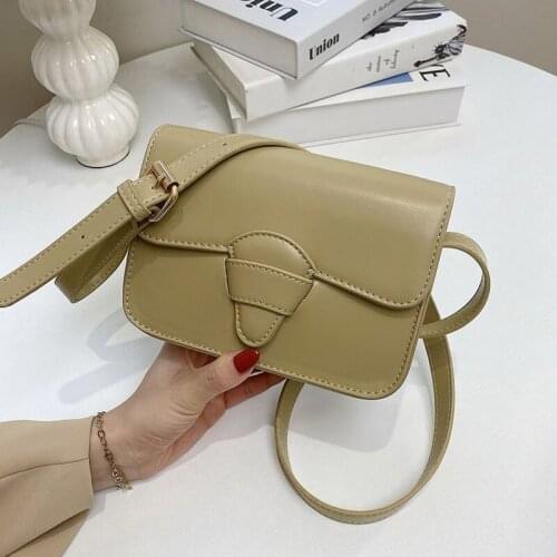 Mini Solid Color PU Leather Flap Crossbody Bags 2021 Summer Luxury Brand Simple Fashion Shoulder Handbags and Purses