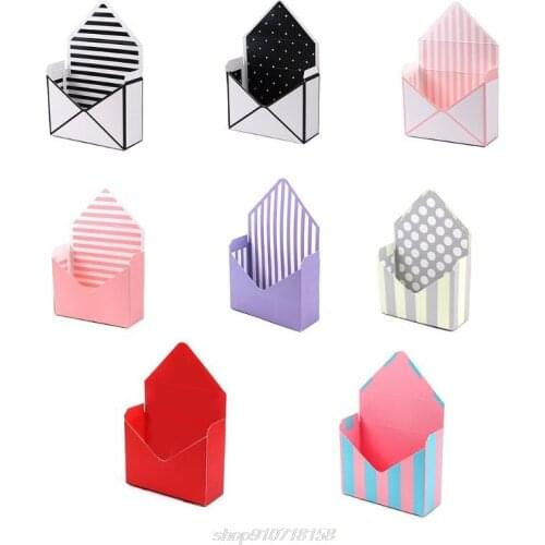 Creative Envelope Fold Flower Storage Box Wedding Engagement Party Decor Polka Dot Stripes Printed Paperboard J29 21 Dropship