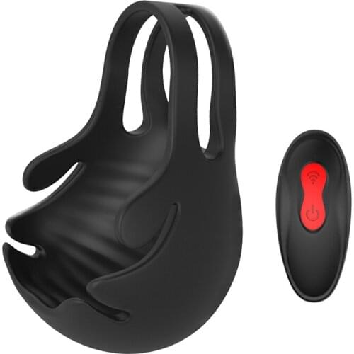 Testicle Vibrator for Men Penis Massager Ring Dildo Sex Toys for Men Chastity Belt Wireless Remote Control Male Prostate Massage