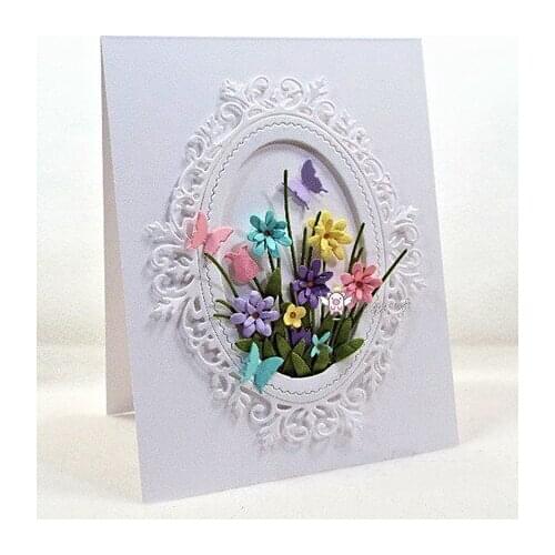 Mmao Crafts Metal Steel Cutting Die Flower cluster leaves Stencil For DIY Scrapbooking Paper/photo Cards Embossing Dies