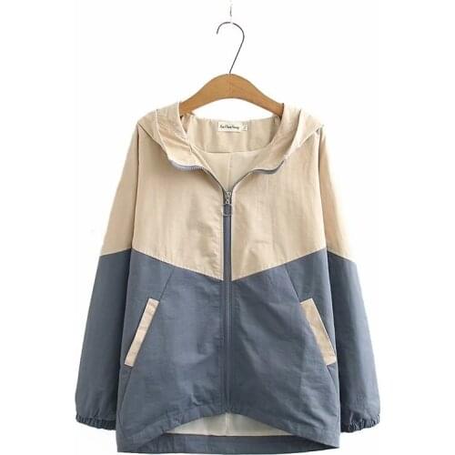 Plus size patchwork hooded cotton women loose drop shoulder jackets 2021 new autumn winter casual ladies soft coats female tops