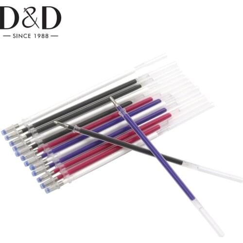 10Pcs Thin Heat Erasable Refill Pens High Temperature Disappearing Fabric Marker Pen for Patchwork PU Leather Mark Sewing Tool