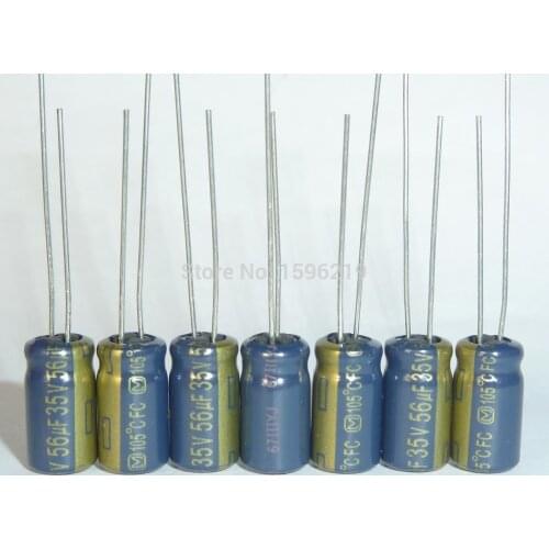 100pcs 56uF 35V FC Series 6.3x11.2mm Low Impedance 35V56uF capacitor for Audio