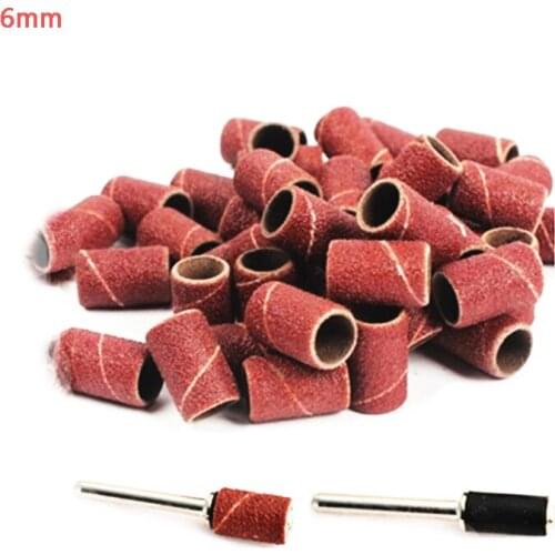 100pcs 6mm sandpaper wood rotary tool dremel tools accessories sanding paper grinding wheel abrasive polishing for woodworking