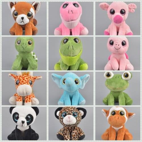 17cm Mummy Owl Fish Bear Penguin Dinosaur leopard monkey Turtle Monkey Plush Big-eyed Stuffed Animal Doll Toy with Heart Tag