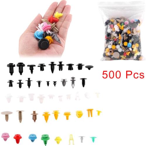 500 Pcs Universal Mixed Auto Fastener Car Bumper Clips Retainer Car Fastener Rivet Door Panel Fender Liner for all car