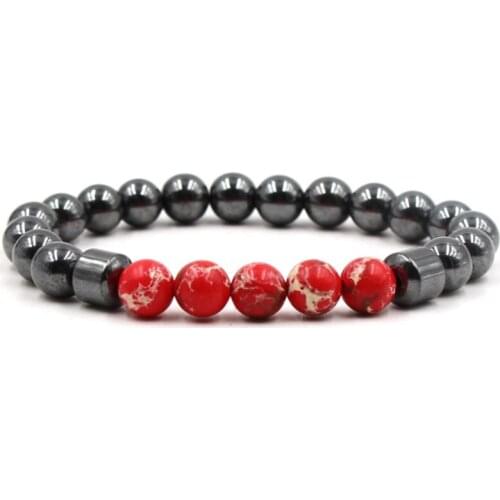 8mm xv2 adjusted Charm nature red Emperor stone hematite bead Bracelet women Healing Prayer Reiki Chakra Buddha Yoga