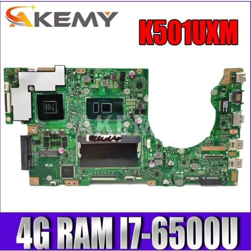 Akmey K501UXM Laptop Motherboard For Asus K501UW K501UXM K501UQ K501UXM Mainboard GTX950M-GPU I7-6500 CPU/4G-RAM/ DDR4
