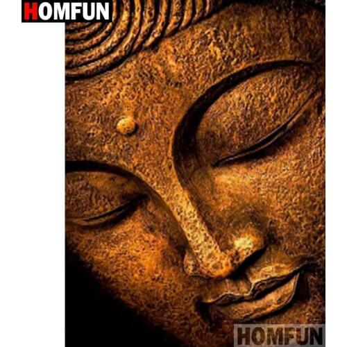 HOMFUN Full Square/Round Drill 5D DIY Diamond Painting "Religious Buddha" 3D Embroidery Cross Stitch 5D Home Decor Gift A17741