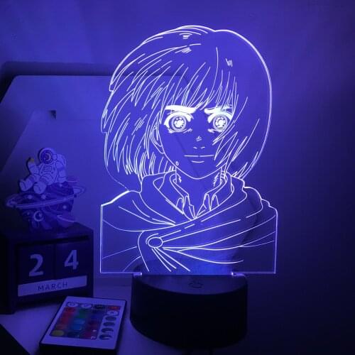 Anime Attack on Titan 3d Lamp Armin Arlert Light for Bedroom Decoration Kids Gift Attack on Titan LED Night Light Armin Arlert