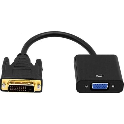 DVI to VGA Adapter Cable 1080P DVI-D to VGA Cable 24+1 25 Pin DVI Male to 15 Pin VGA Female Video Converter for PC Display