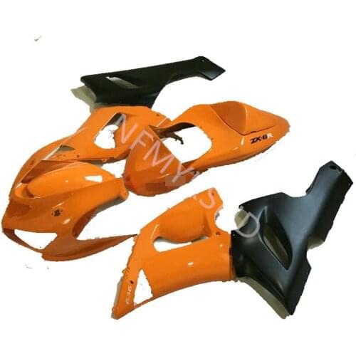 Injection ABS Fairing Kit Bodywork for Kawasaki Ninja ZX6R 636 05-06 2005-2006 orange black body Fairing