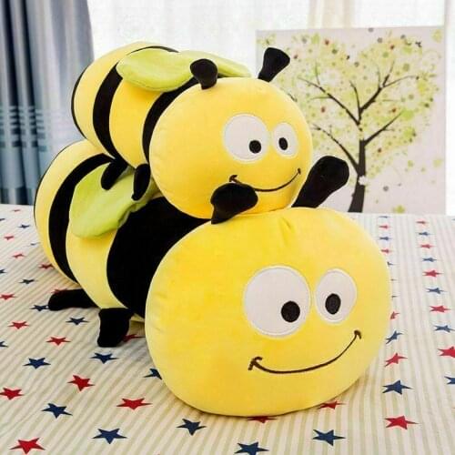 45cm/17.8" Kawaii Bee Plush Toy Cute Bee Soft Pillow Doll Sofa Decoration Gift Stuffed Animals Cute Plush Toys for Children