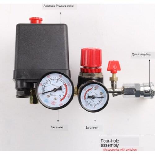 Air compressor pressure valve switch manifold pressure reducing valve pressure gauge lighting accessories switch