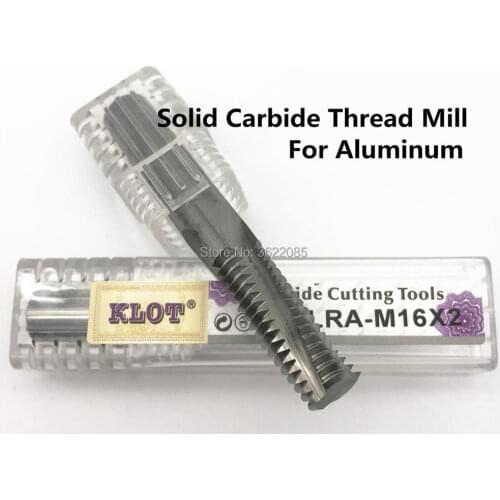 KLOT HRC55 Solid Carbide Thread Mills For Aluminum Spiral Helical M1.6 M2 M2.5 M3 M4 M5 M6 M8 M10 Thread Milling Cutter