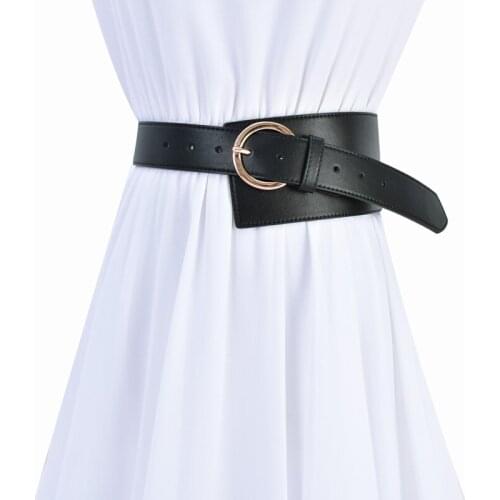 Fashion leather belt female dress with simple decorative wild thin coat wide girdle crony
