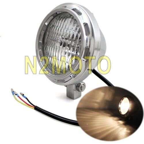 Polish Motorcycle Edge Cut 4" Headlight Billet Aluminum Head Light Lamp for Harley Cruiser Scrambler Cafe Racer Chopper EMARK