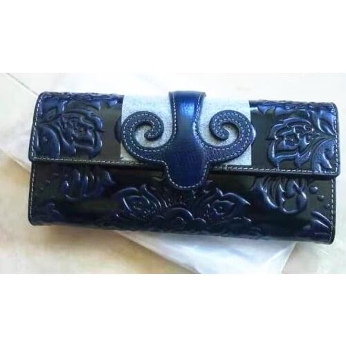 2021 New Wallet Woman Temperment Banquet Hand Take Long Fund Atmosphere Genuine Leather Wallet Purse Evening Bag Women