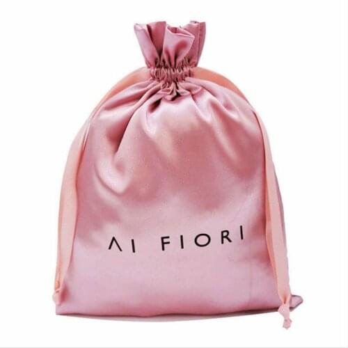 Pink Silk Stain Gift Bags 9x12cm 10x15cm(4"x 6") 13x17cm 18x30cm Eyelashes Wigs Hair Sack Makeup Jewelry Drawstring Pouches