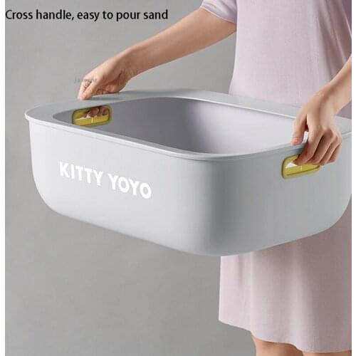 Semi-enclosed Cat Litter Box Furniture Anti-splashing Cats Toilet Kitty Training Sand Basin Products Pets Cleaning Bedpan Supply