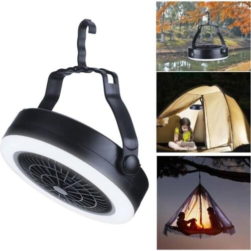 Portable Tent Fan with Light Rechargeable Hiking Lightweight Camping Lantern Traveling USB
