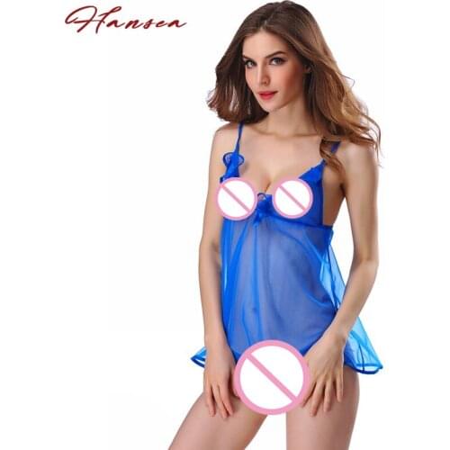 Sheer Sexy Lingerie Ruffled Flounce Lace Trim G-string Underwear Mesh Sling Tank Top Exotic Sleepwear Set Women Sex Nightwear