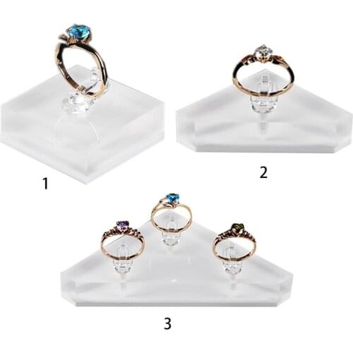 Clear Acrylic Jewelry Holder Photography Props Ring Clips Display Stand Rings Organizer Show Rack