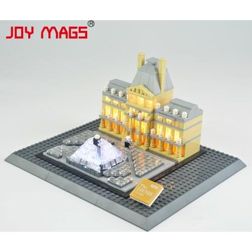 JOY MAGS Light Up Kit Led For 21024 Architecture Louvre , NO Building Blocks Model