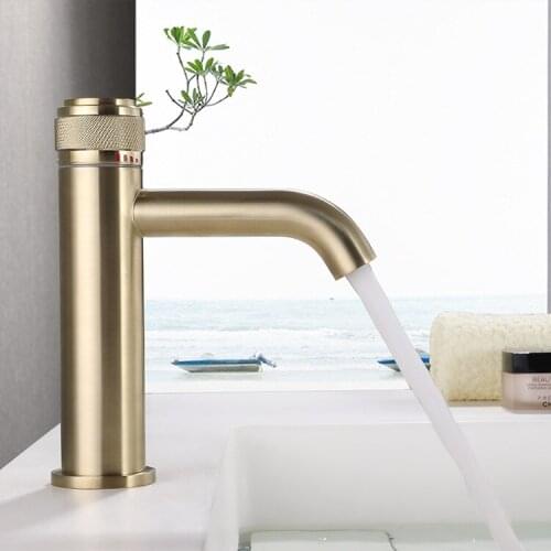 Luxury brushed gold / black / chrome brass bathroom sink faucet basin mixer faucet tap cold hot water latest design