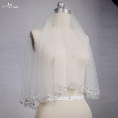 RSV11 Short Wedding Veil Beaded Veil
