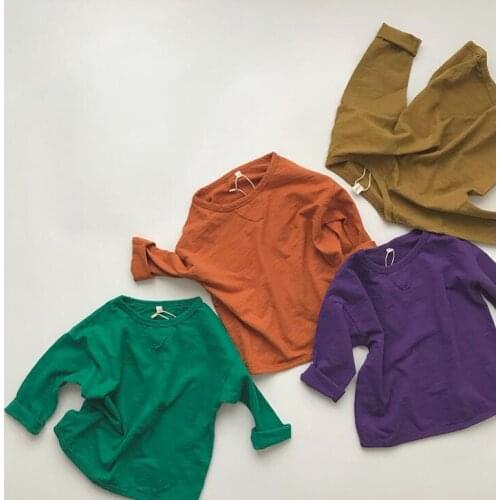 2021 new style girls boys shirt Spring cotton linen full sleeve fashion kids s top 2-7 years YL172