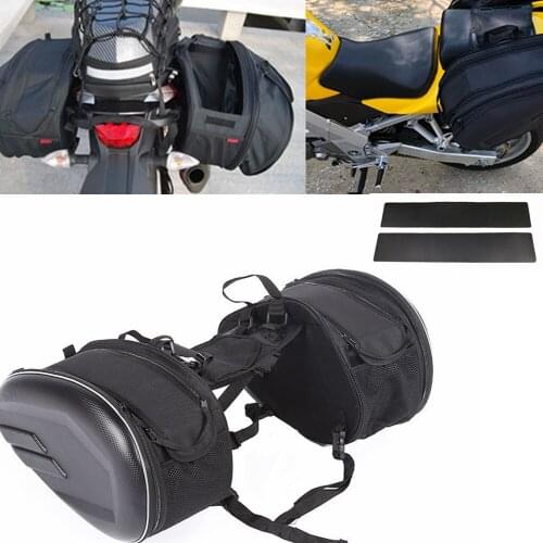 Universal Motorcycle Saddlebags Waterproof Large Capacity 36L- 58L Helmet Travel Bag Suitcase Saddlebags with Raincoat Plastics