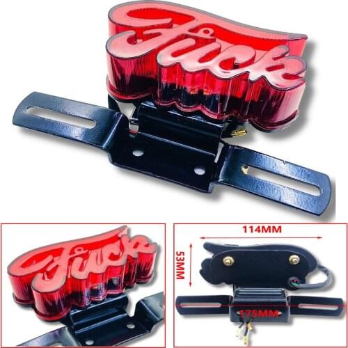 Retro Universal LED Motorcycle License Plate Lamp Brake Stop Indicator Alphabet Light For Ducati Choppers Triumph Honda Shadow