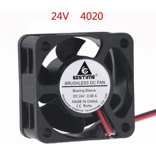 2pcs/lot 40*40*20mm DC24V 4020 brushless fan 2pin high speed 6000RPM ventilation fan