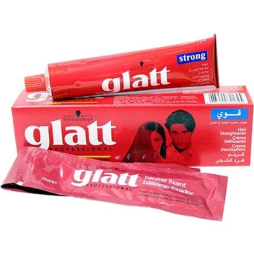 Schwarzkopf Glatt permanent hair straightener Defrizz cream powerful red 82 Ml men women straight hair treatment straightening