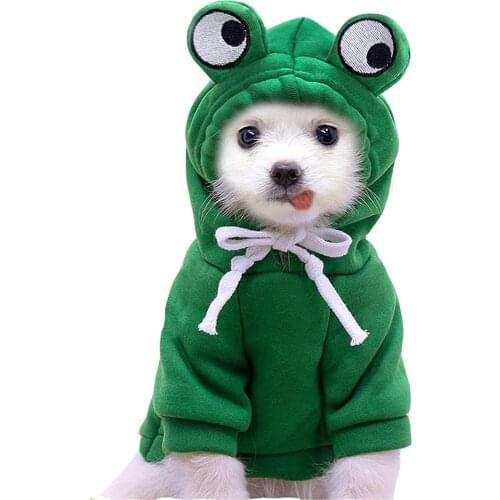 Dog Winter Warm Clothes Cute Plush Coat Hoodies for bulldog Pet Costume Jacket Dogs Hooded Sweatshirt Costume