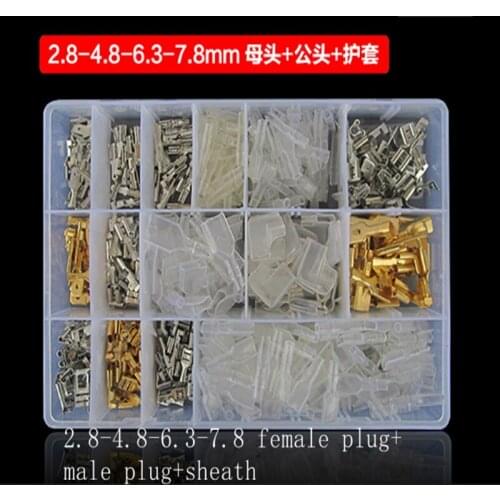 1 box 2.8 4.8 6.3 7.8mm Plug-in Spring Jacket Plug-in Flag Flag Cold-Crush Terminal Block Set