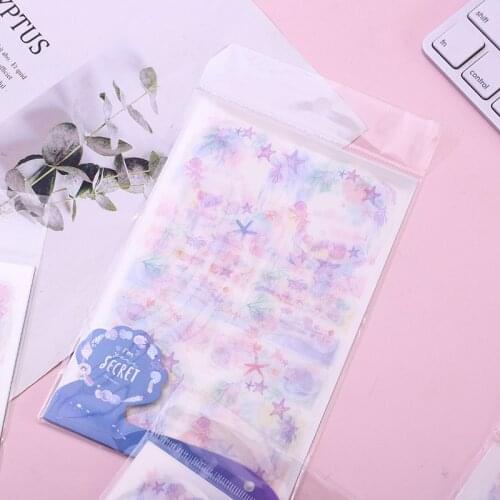 1 Pack ( 4 sheets) Icelandic Shells Bullet Diary Handbook Stickers Decoration