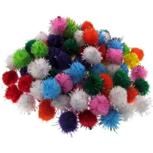 150pcs 2.0cm Glitter pompoms soft pom poms balls for Arts Toys DIY Craft Supplies Sewing Fabric pompoms wedding Home Decoration