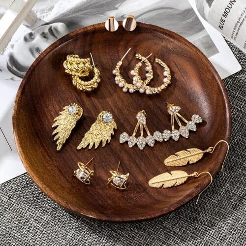 2021 Trend Fashion Statement Unusual Gold Drop Earrings For Women Vintage Geometric Dangle Female Hoop Earrings Jewelry