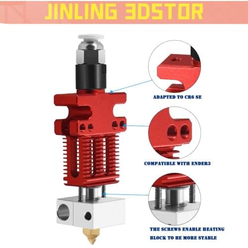 3D Printer CR-6 SE Assembled Full Extruder Hotend Kit with Heating/Cooling/Leveling System Heating Block can be used for Ender 3