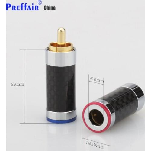 4PCS Carbon fiber RCA Audio Plug For diy headphone analogue Audio Cable HIFI