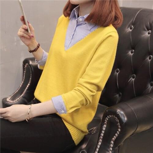 46 (in a small room no. 3) the new fall off 2 shirt collar sweater dress F3088