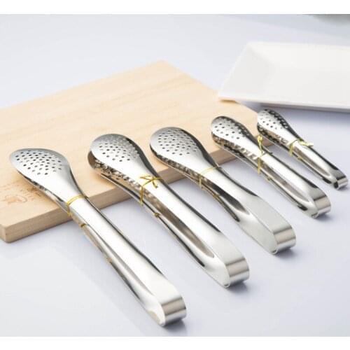 480pcs/lot 5 inch Stainless Steel Tongs 7 inch Kitchen Cooking BBQ tong Bread Clip 9" 12" Pastry Clamp Barbecue Tongs